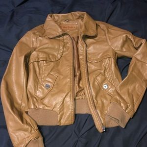 Brown leather jackets for juniors